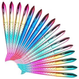 Mermaid Ballpoint Pen, Pack of 16, Mermaid Shape Ballpoint Pens, Creative Fishtail Gel Pens, Fishtail Gel Pens, Mermaid Pen for Office, School, Gift, Stationery (Blue Ink)