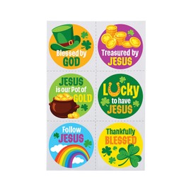 Fun Express 1 1/2" Bulk 72 Pieces Religious St. Patrick’s Day Temporary Tattoos