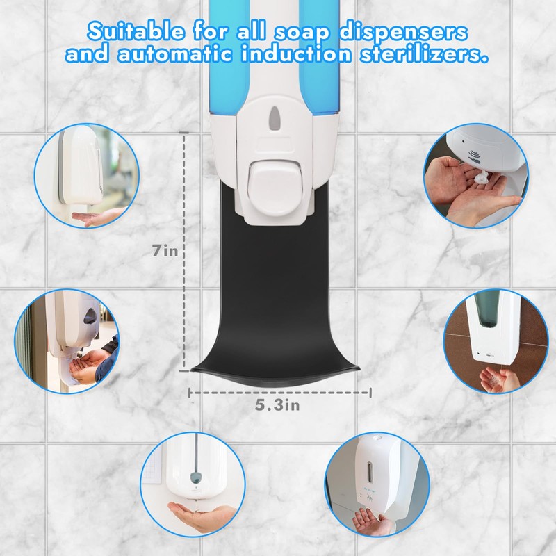 ZIOZERTT 5PCS Dispenser Drip Tray Wall Mount Soap Dispenser Bracket,
