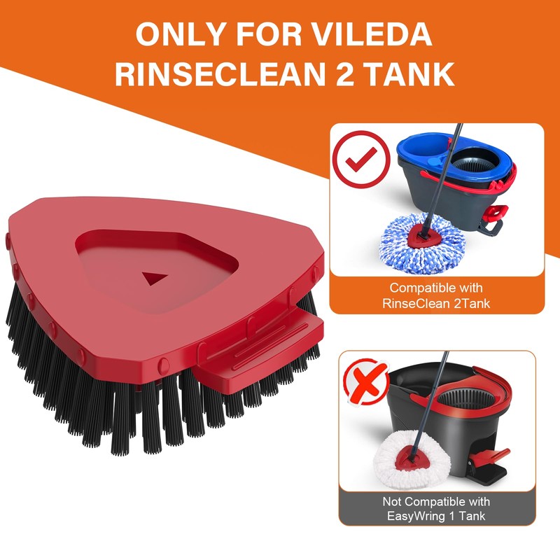 Upgraded Spin Mop Replace Scrub Brush Only Compatible with Vileda