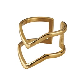 LuckyLy Anillos de Mujer de Acero Inoxidable con Baño de Oro 18k, Diseño Moderno y Ligeramente Ajustable/Unitalla – Joyería para Mujer Ideal como Regalos para Mujer y Regalos para Novia, Modelo Diane