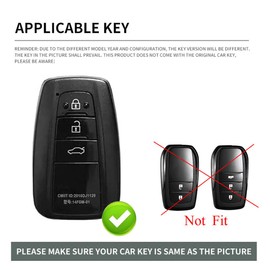 ontto Car Key Fob Cover Keyring Fit for Toyota RAV4 Camry CHR Corolla Avalon Land Cruiser Prado Prius 2017-2022 keyless Entry Smart Key Case Leather Key Holder Bag Shell Keychain Accessories Green