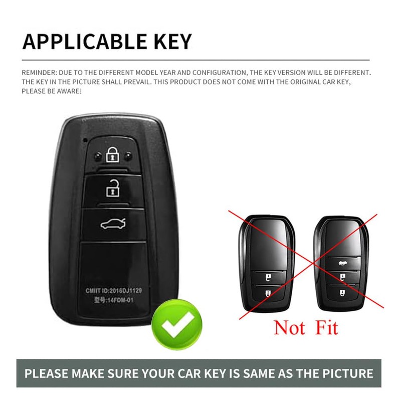 ontto Car Key Fob Cover Keyring Fit for Toyota RAV4