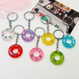 Creative Swimming Keychain Ring Key Chain Bag Pendant One Size/One Size White 30ea