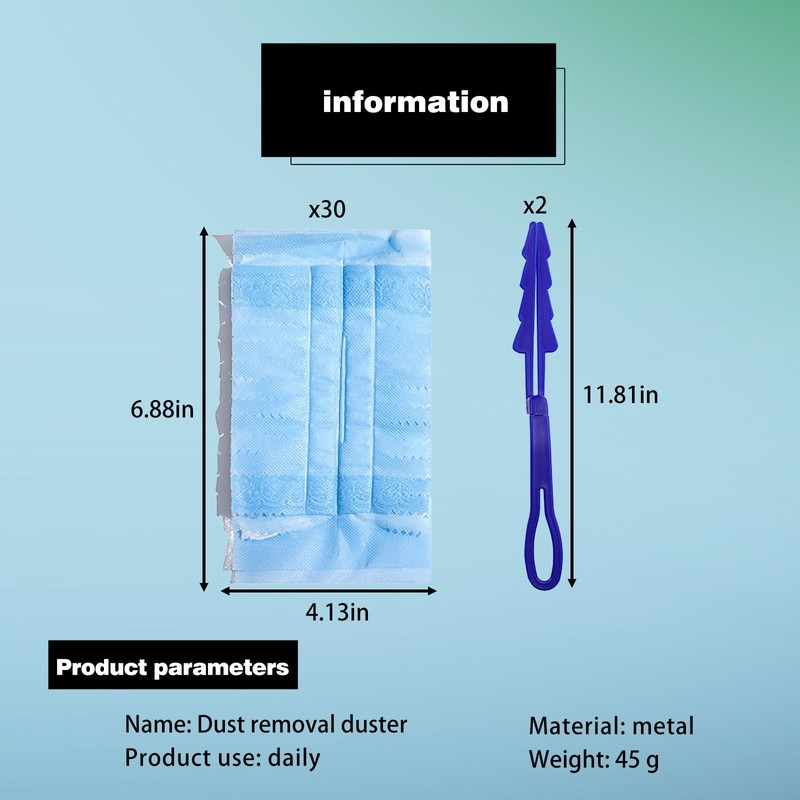 ZALHIN Duster, 2 Extender Handle with 30 Pieces Fluffy Dusters