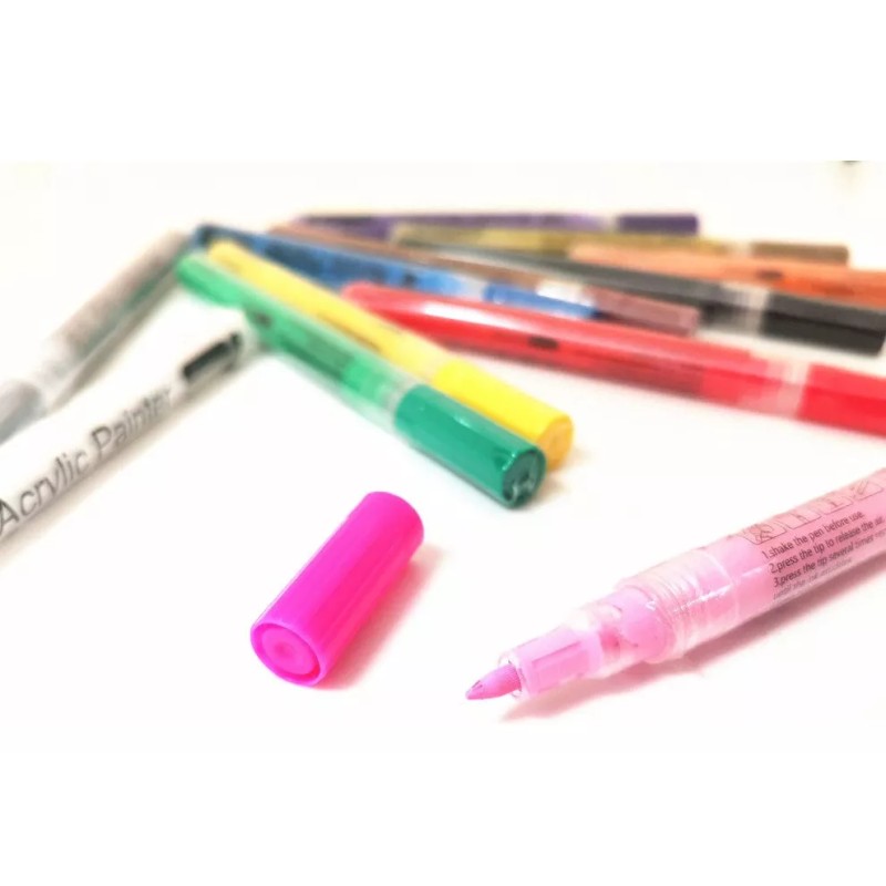 KFMX 12 Plumones Para Uñas De Acrilico Decoración Mano Alzada