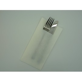 WHITE LUXURY AIRLAID 40CM POCKET-NAPKINS PACK OF 100