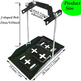 Battery Hold Down,Car Battery Tray, Storage Battery Holder Kit,Corrosion-Resistant Steel Adjustable Bracket Clamp for Boat, Car, Marine