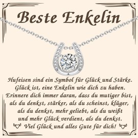 PDTU Gift for Daughter, Sister, Niece, Granddaughter, Best Friend, Horseshoe, Lucky Charm Necklace for Teenagers, Girls for Exams, Birthday, Graduation, School, Christmas, Wedding, Christening,