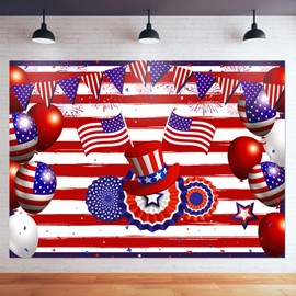 Veterans Day Backdro Backdrop Patriotic Happy Veterans Day 4th of July Backdrop Happy 7 x 5 ft Stars and Stripes Ballon Veterans Day National Day Party Decoration for 4th of July Patriotic