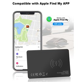 RUIZHI Wallet Finder - Wireless Charging Wallet Tracker Compatible with Find My App, RFID Blocking, IP67 Waterproof, iOS Only, for Finding Wallet, Suitcase, Passport, Pack of 1