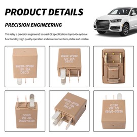 HiSport 2 PCS Relay 95230-2P030 4 Pins 12V 35A Automotive Power Relay Compatible with Hyundai Ioniq 2017-2020, Palisade 2020; Replacement for Kia Optima 2012