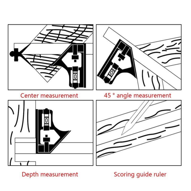 JAGTRADE Square Multifunctional Combination Circle Center Ruler Square Protractor Mobile
