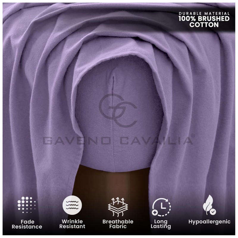 Plain Flannel Fitted Sheet 100% Brushed Cotton Bedding Sheets For