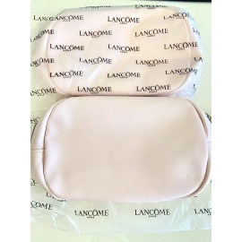 Lancôme 2 Lot Lancome Light Pink Cosmetic Makeup Bag Rose Design Zipper Closure 7”x5”x2”