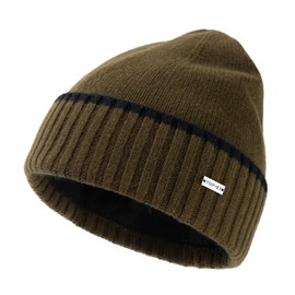 TOP-EX XL/XXL 100% Merino Wool Beanies Hats Men & Women Fleece Lined Winter Knitted Hat Warm Cuffed Beanie Cold Weather Skull Hat Green Medium