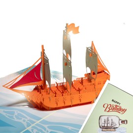 myDreamwork® 3D Pop-Up Schiff-Geburtstagskarte für Männer – Witzige und Außergewöhnliche Glückwunschkarte, Perfekt als Geburtstagsgeschenk für Vater, Freund oder Kollege(20x15cm)