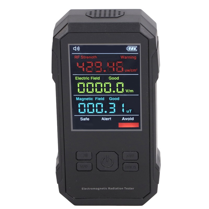Radiation Detector Black Digital EMF Meter LED Display Handheld RF