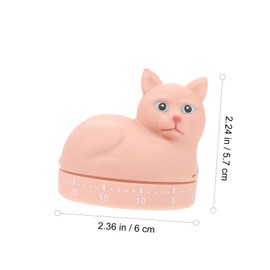 ABOOFAN 1Pc Cartoon Cat Shape Kitchen Mechanical Countdown Timer Easy to Use for Cooking Baking and Management for Stable and Design Pink