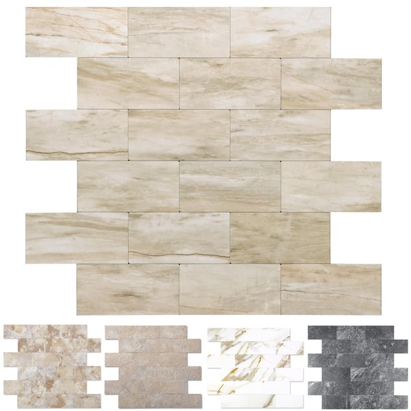 10-Pack Peel and Stick Tile Backsplash 12"X12" PVC Wall Tiles,