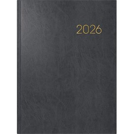 BRUNNEN Book Calendar Model 797 2026 | 168 x 240 mm, Plastic, Black