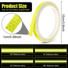 Reflective Tape, 2 Pcs Safety Warning Conspicuity Tape, 0.4In * 26Ft Waterproof Safety Tape for Bikes, Cars, Motorcycles, Trucks, Trailers, Vehicles, Outdoor (Yellow)