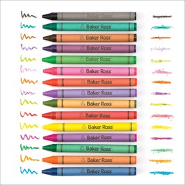 Baker Ross AV257 Chunky Wax Crayons-Pack of 96, Value Tub of Kids Arts and Crafts School Classroom Supplies, Assorted, 96 Count (Pack of 1)