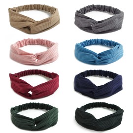 AQOKKA Elastic Knotted Headbands for Women Cloth Head Hair Bands for Women's Hair Non Slip Boho Wrap Twisted Hair Accessories