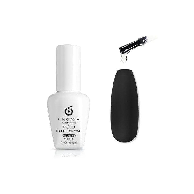 CHERIMOYA Matte Top Coat 15ml,No Wipe Gel Top Coat Para