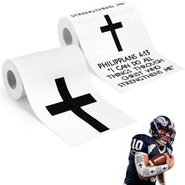 Tasdurian 2 Pcs Turf Tape Football 4in x 20ft Extra Wide Kinesiology Tape, Waterproof & Flexible, Athletic Accessories Protects from Turf Burn, Durable and Sticky(Cross - Philippians 4:13,White)