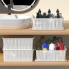 Kekow 6-Pack Plastic Storage Baskets with Lid, Organizer Bins, White