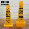 Imperial Standard Wet Floor Cone (4 Pack) - Caution Wet Floor Sign - Four-Sided English/Spanish Wet Floor Caution Cones - Wet Floor Caution Signs - Commercial Wet Floor Safety Cones