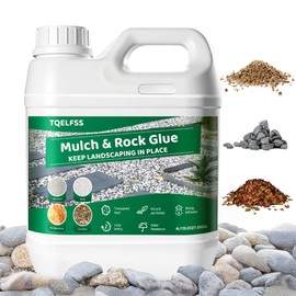Rock Glue 4L/1.05Gal Mulch Glue,Fast Dry Transparent Waterproof Pea Gravel Stabilizer Non-Toxic & Long-Lasting & Dries-Clear for Strong Pea Gravel Binder for Wood Chips,Sand,Pine Straw,Pebbles,Stone