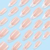 YoYoee 24-Piece Short Almond Press on Nails - Nude Marble