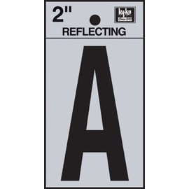 Hy-Ko RV-25/A 2" Black Vinyl Self-Stick Reflective Letter A