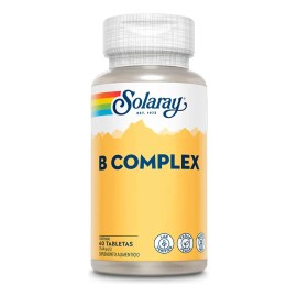 Solaray B Complex - Complejo B + Vit B2, B6, B12 60 Tabs Sabor Sin Sabor