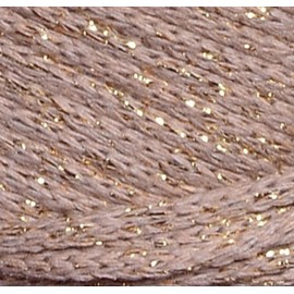 Lukche Cotton and Polyester Macrame Cord 3mm 224 Yards, 75% Cotton, 25% Metallic Polyester, Colored Macrame Cord Crochet Macrame Bag Craft for Wall Hangers, Bags, Bottom Plates, Carpets (Brown Gold, 1 Skein)