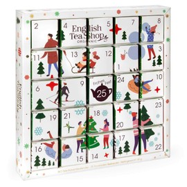 ETS Puzzle Tea Advent Calendar "White Ornaments" | 25 x Organic Tea in Compostable Pyramid Bags for Advent