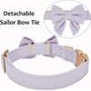Ewinoom Bowtie Dog Collar Adjustable Soft Collars with Detachable Bow