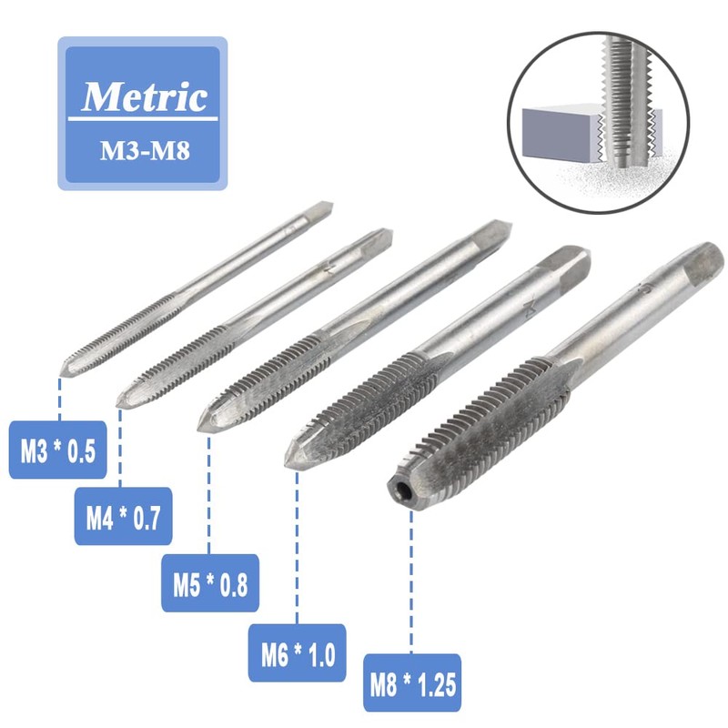 Mesee 6 Pieces Tap Wrench Tool Set, Adjustable T-Handle Ratchet