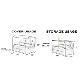 Wowfit Furniture Cover – Dust-Proof Moving Bag for Love seat, Sofa, Moving Boxes – Clear & Odorless Plastic Bag for Moving – 4mil Thick Loveseat Cover(Not Include Tape) – 68W x 42D x 62/41H Inches