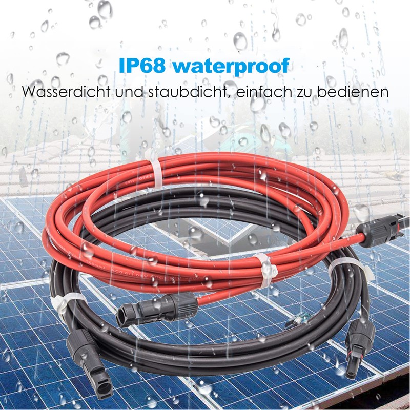 1 Pair 12AWG Solar Panel Wire with Connector Solar Adapter