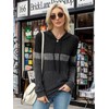 MixShe Black Sweaters for Women 2025 Color Block Ribbed Knit