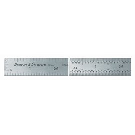 Brown & Sharpe 599-314-605 Stainless Steel Rule, 6" Length
