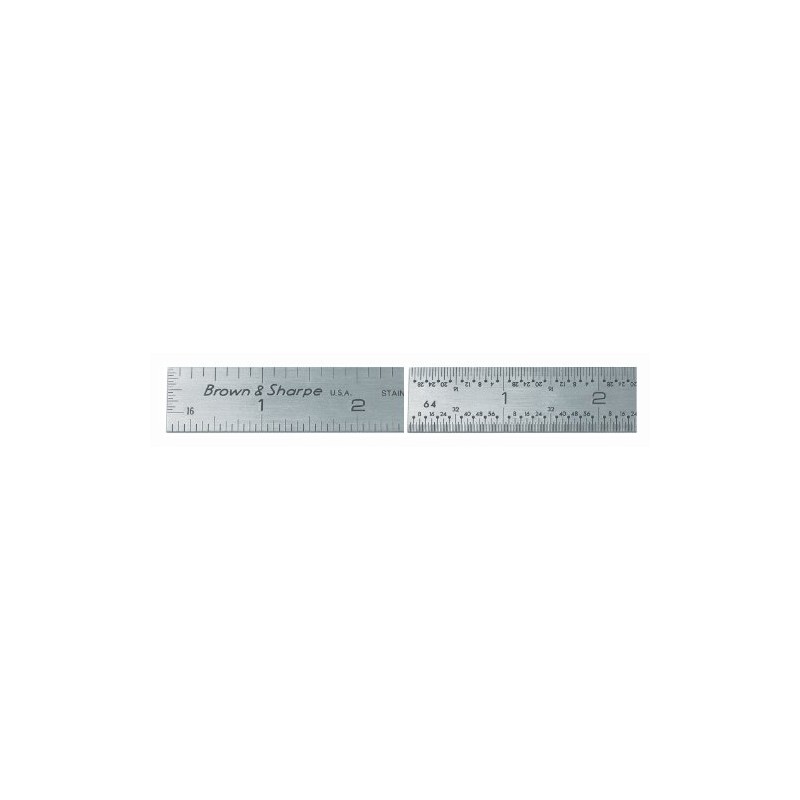 Brown & Sharpe 599-314-605 Stainless Steel Rule, 6" Length