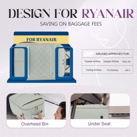 Yankony Ryanair Cabin Bags 40x20x25 Underseat, Small Cabin Bag Multiple Pockets Travel Women Backpack 20L Diamond Embroidery Carry on Rucksack for Airplanes Flight Underseat Hand Luggage Bag