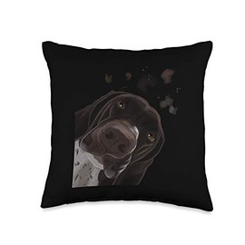 Funny Curious Dog German Shorthaired Pointer Throw Pillow