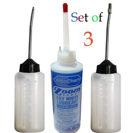 Machine Lubricant Oil Dispensers & Zoom Spout Prefilled Oil Dispensers Set of 3
