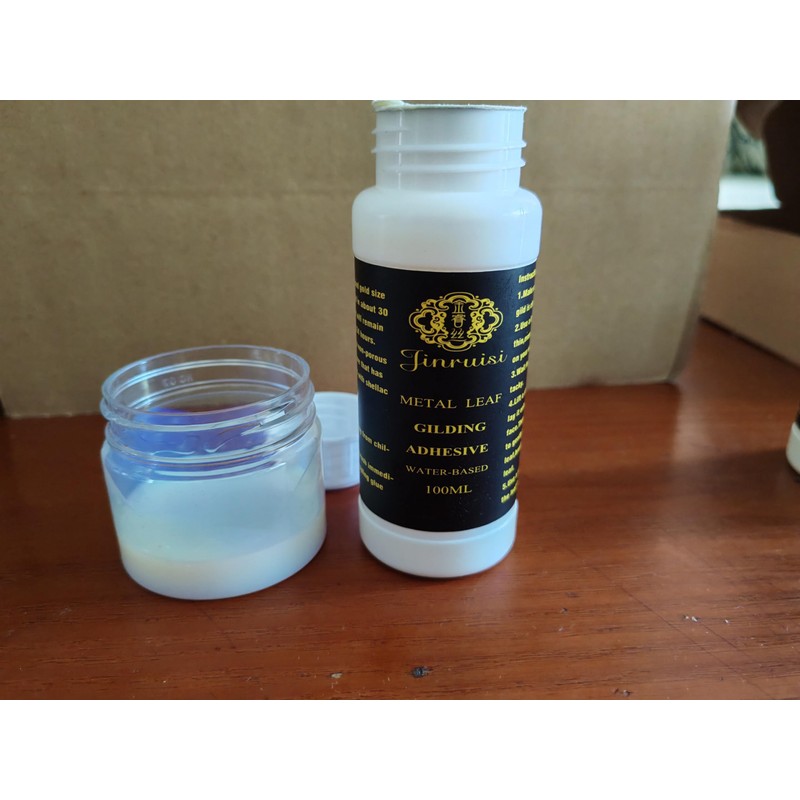 JINRUISI Metal Leaf Gilding Adhesive Glue Size Water Based 100ml,Gold
