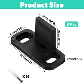 8Pcs Barn Door Floor Guide Sliding Door Bottom Guide Plastic Simple Wall Mounted Bottom Track Guiding with 16Pcs Screws for Bypass Doors and Sliding Doors(Black)